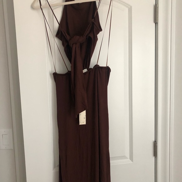Mocha rubbed halter cutout dress - Picture 4 of 9